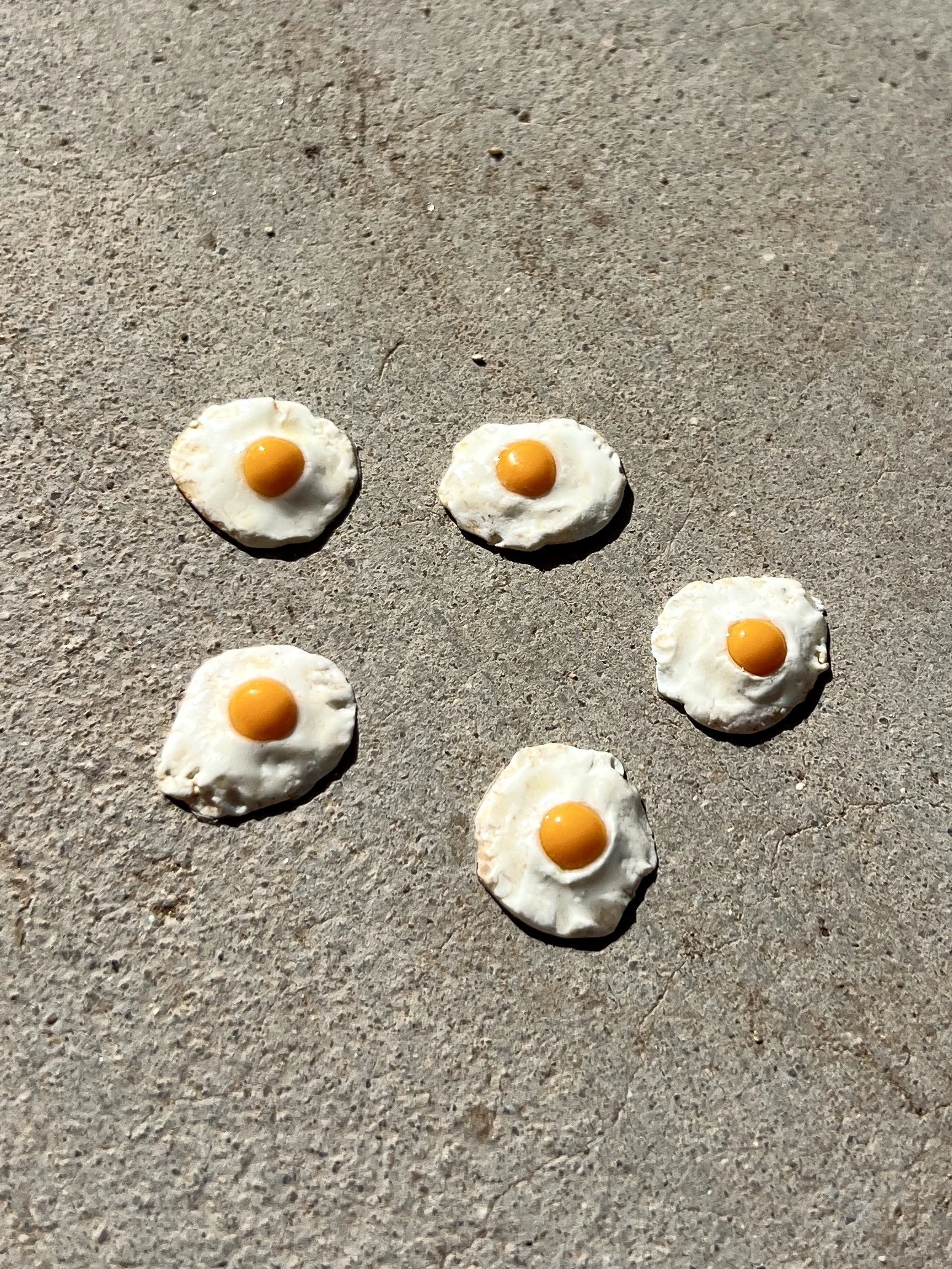 miniature handmade fried egg charms