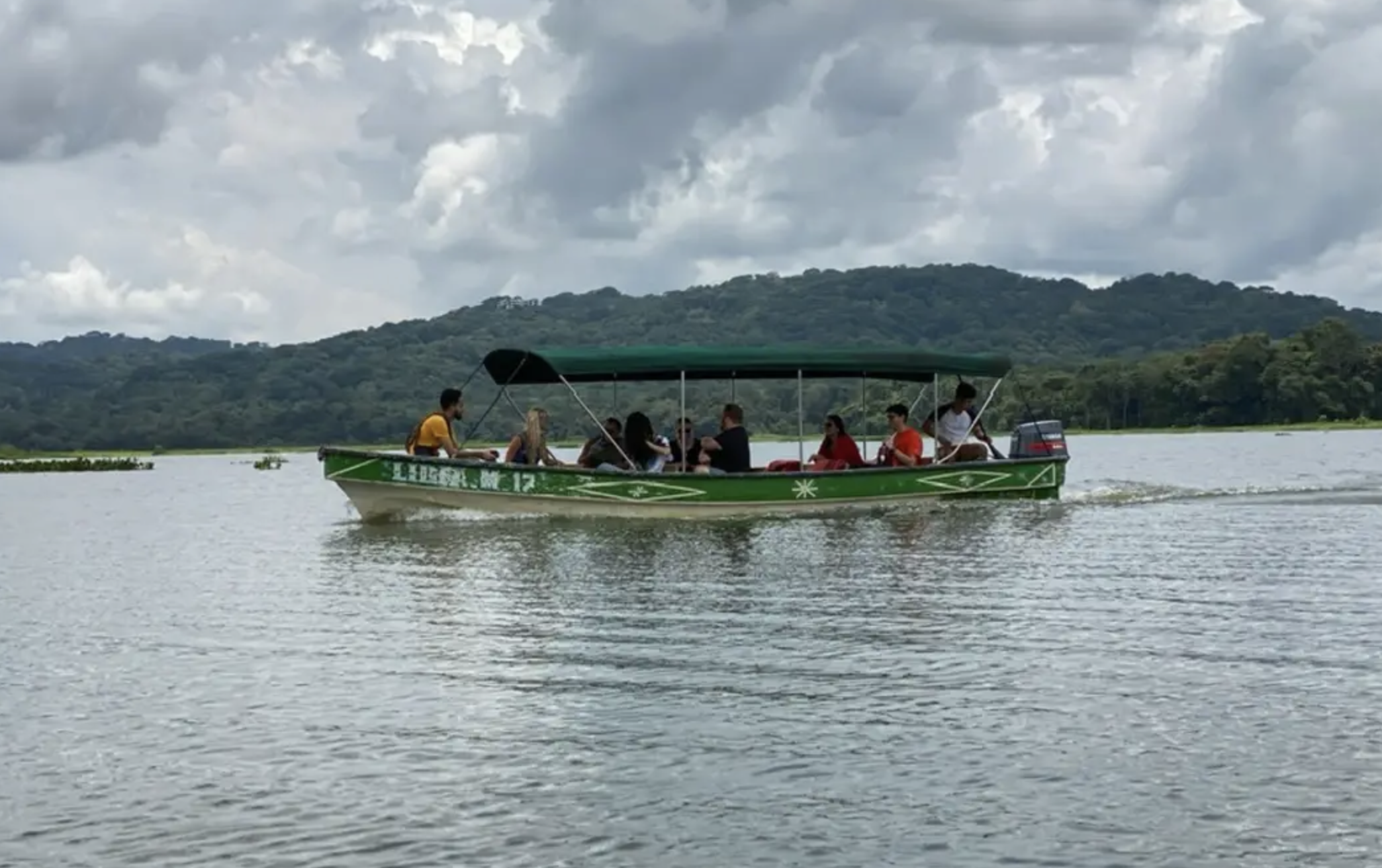 In our boats to visit the Indian tribe in Gamboa region Panama