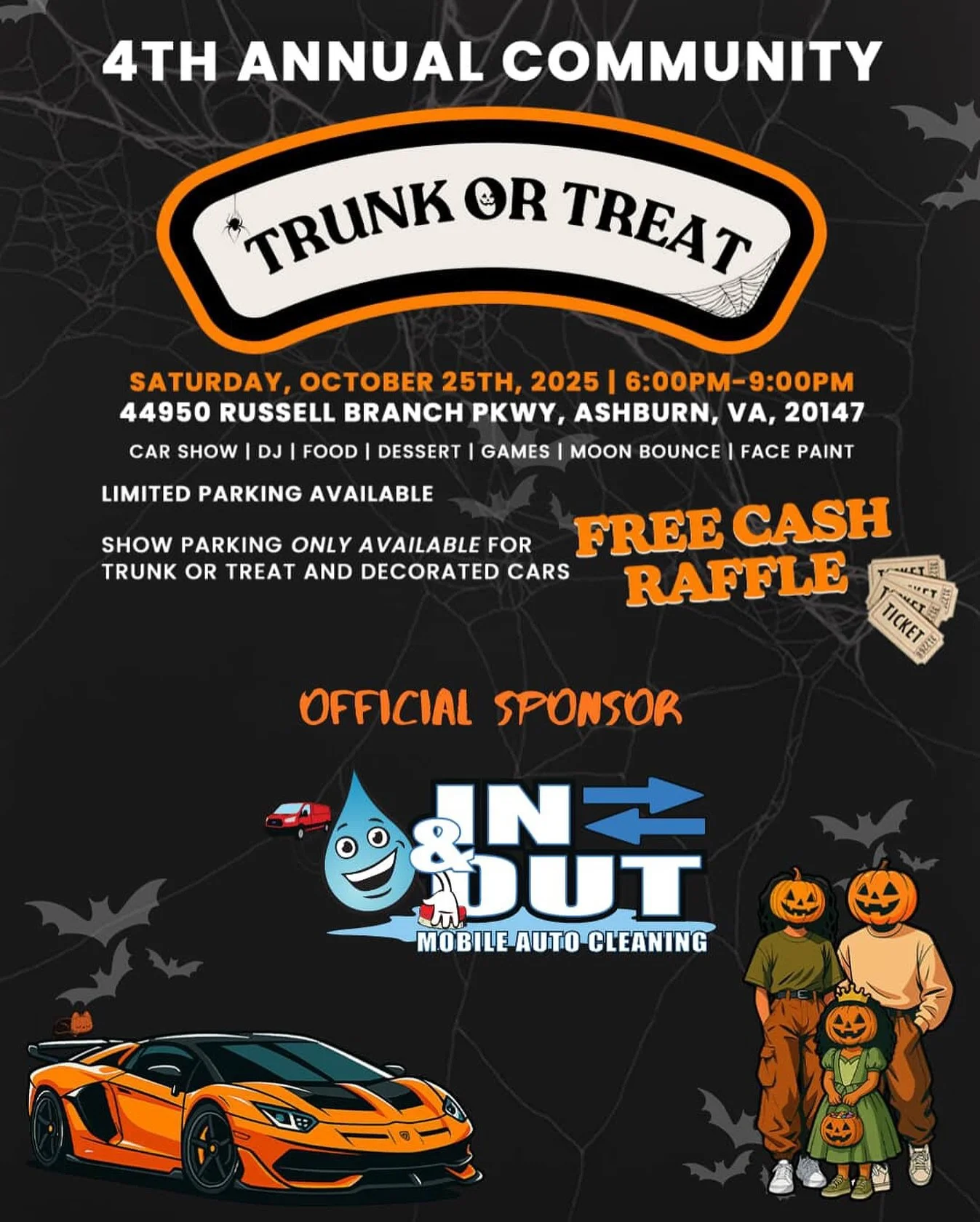 🕸️💀 𝐒𝐨𝐦𝐞𝐭𝐡𝐢𝐧𝐠 𝐬𝐩𝐨𝐨𝐤𝐲 𝐢𝐬 𝐫𝐨𝐥𝐥𝐢𝐧𝐠 𝐢𝐧! 🎃
Today, catch us at @xcalloudoun Trunk or Treat — shining rides, creepy vibes, and 𝐇𝐚𝐥𝐥𝐨𝐰𝐞𝐞𝐧 𝐠𝐨𝐨𝐝𝐢𝐞 𝐛𝐚𝐠𝐬 for the little ghouls & goblins! 💦🧡
📍 𝟒𝟒𝟗?