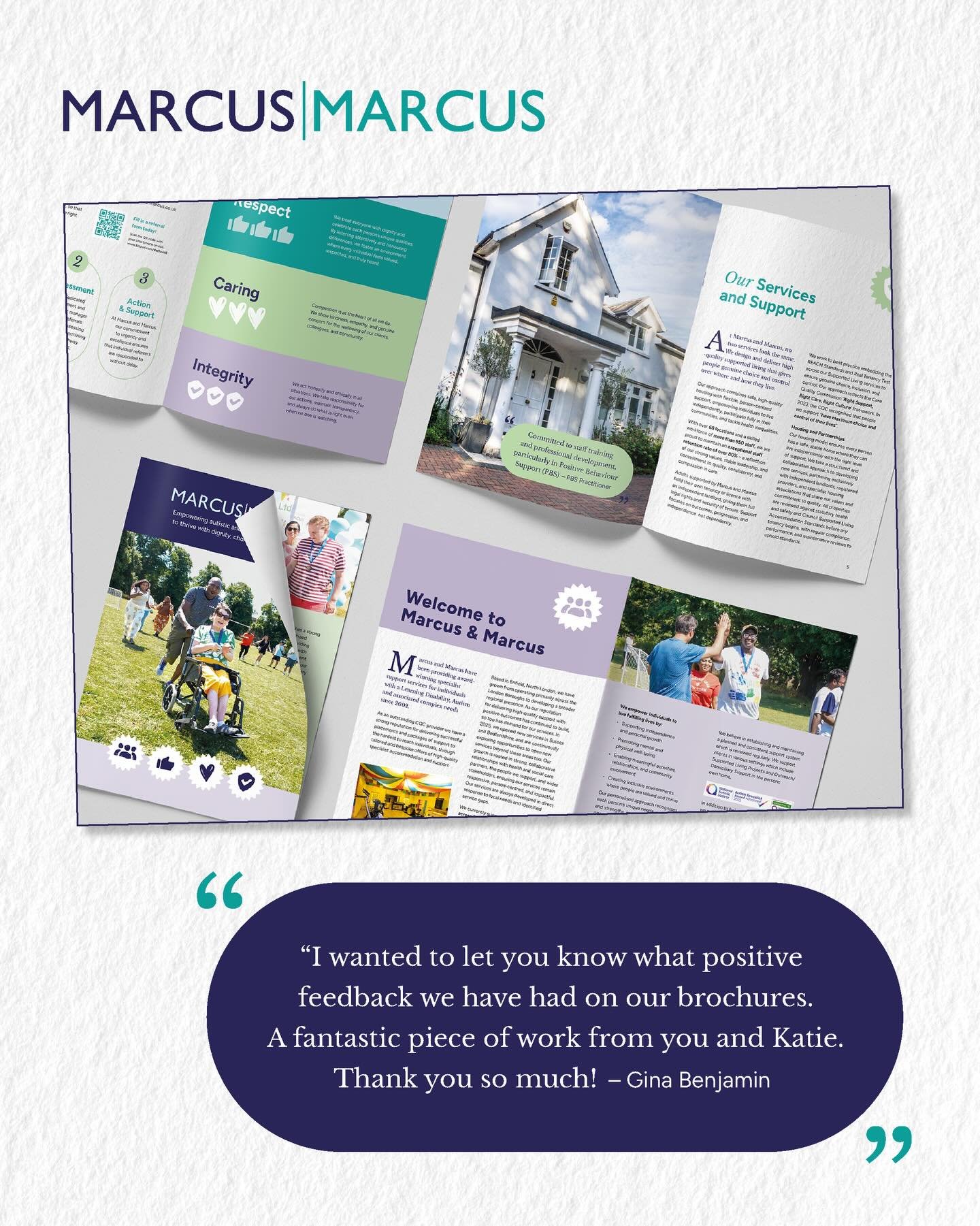 Marcus &amp; Marcus | Brochure Design &amp; Brand Refresh ✨

In collaboration with @anotheracronymltd 

The brief was firstly to refine the existing branding for this award-winning specialist care provider - updating the existing logo, typography, co