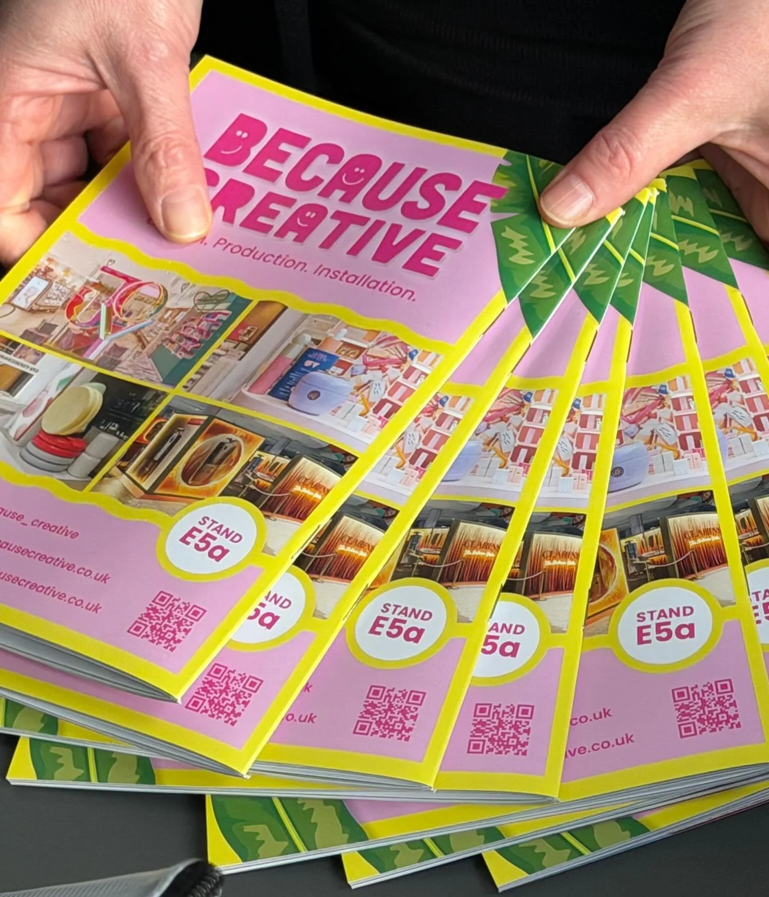 Recent work with @because_creative 💛💗🌴

I supported with print ads, flyers, sweet labels and updated creds deck for their stand at the 2026 @vmdisplayshow It&rsquo;s always nice seeing design work in the real world - I love getting videos of bits 