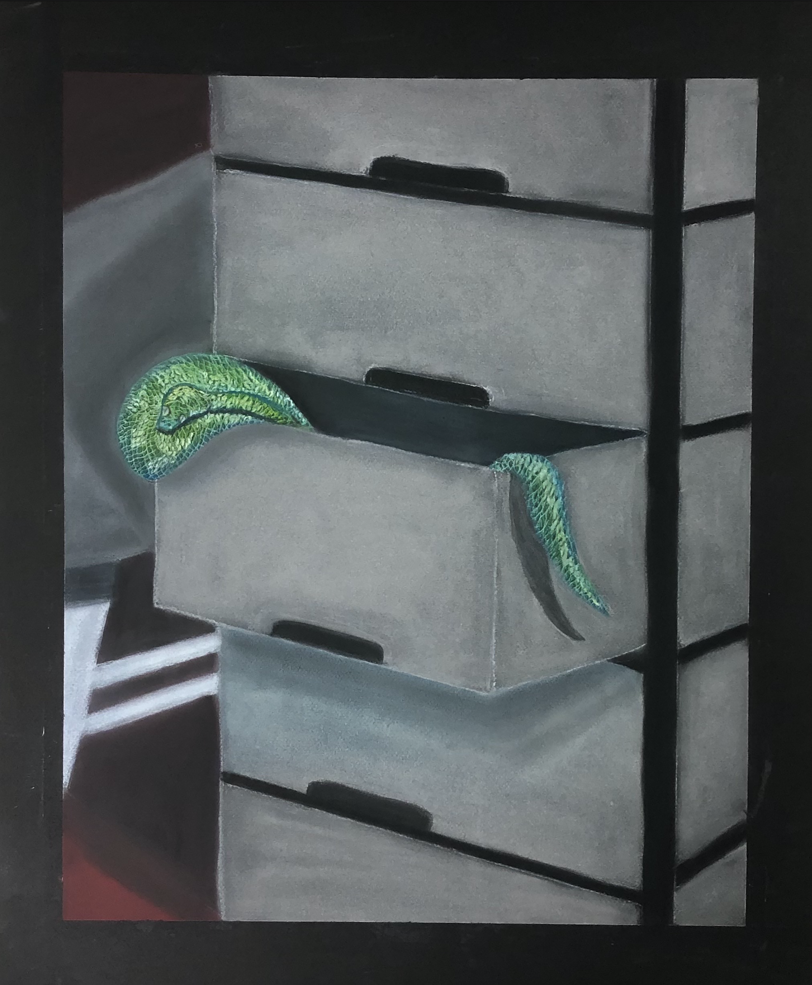 Polychromos Pastels on Black Paper DRAW101.