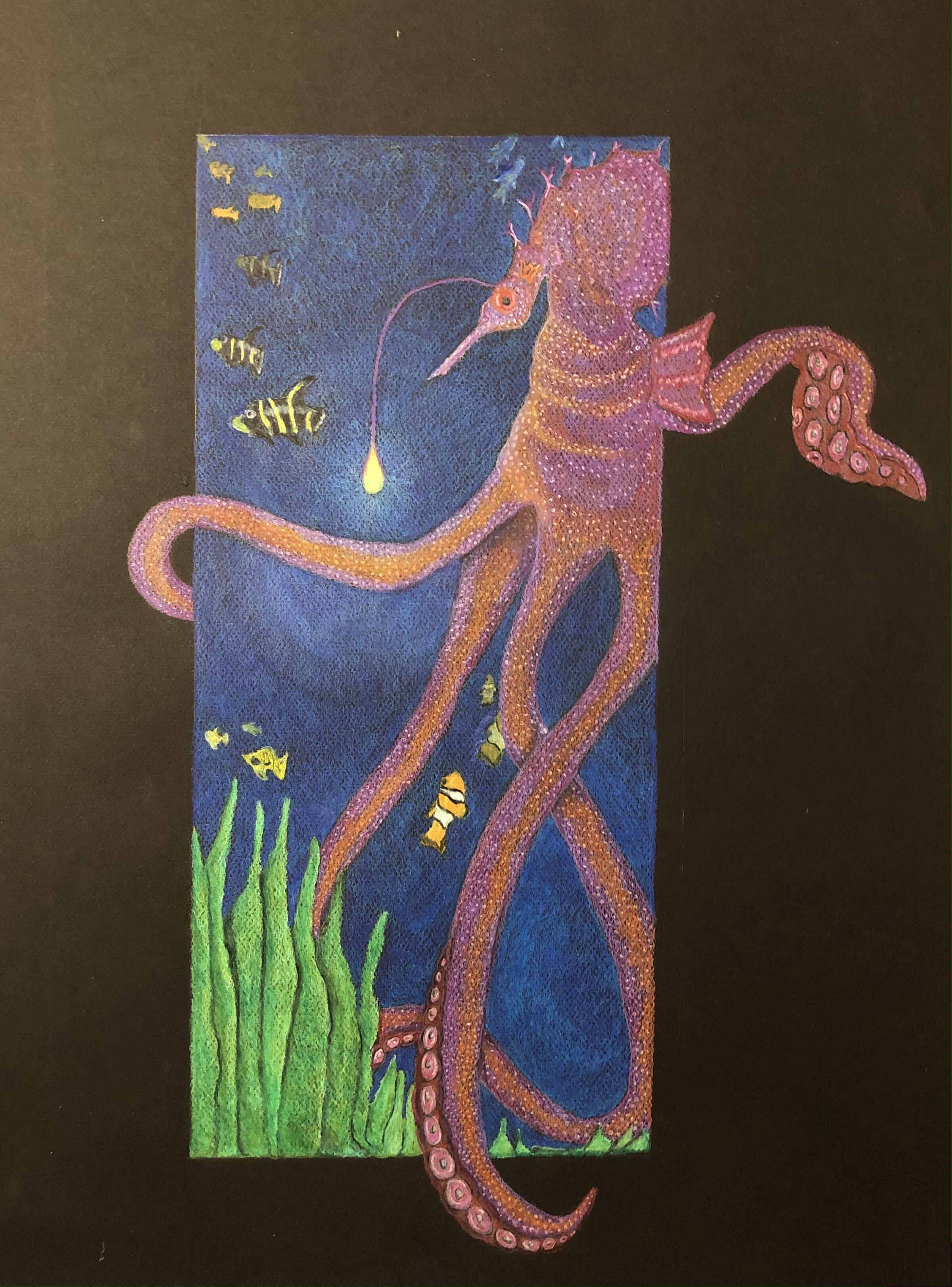 Color Pencils on Black Paper- DRAW101