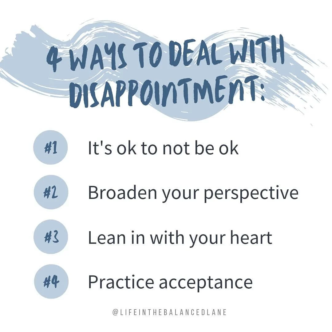 When was the last time you had to deal with disappointment? Chances are you don't have to think back that far. We've all experienced that crushing feeling when things don't turn out the way we thought they would.

I was hit with some major disappoint