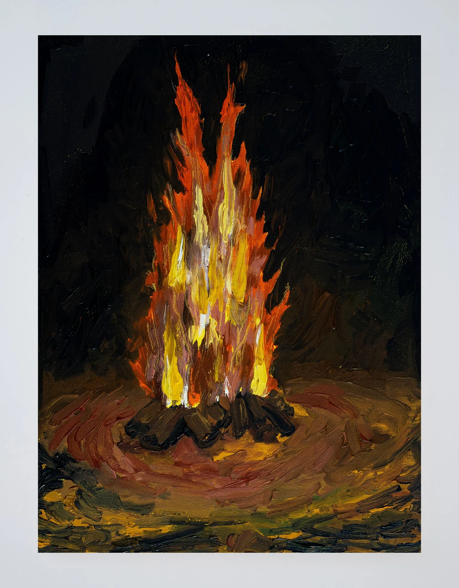 fogueira [bonfire] - 27x37 cm; óleo sobre tela [oil on canvas]