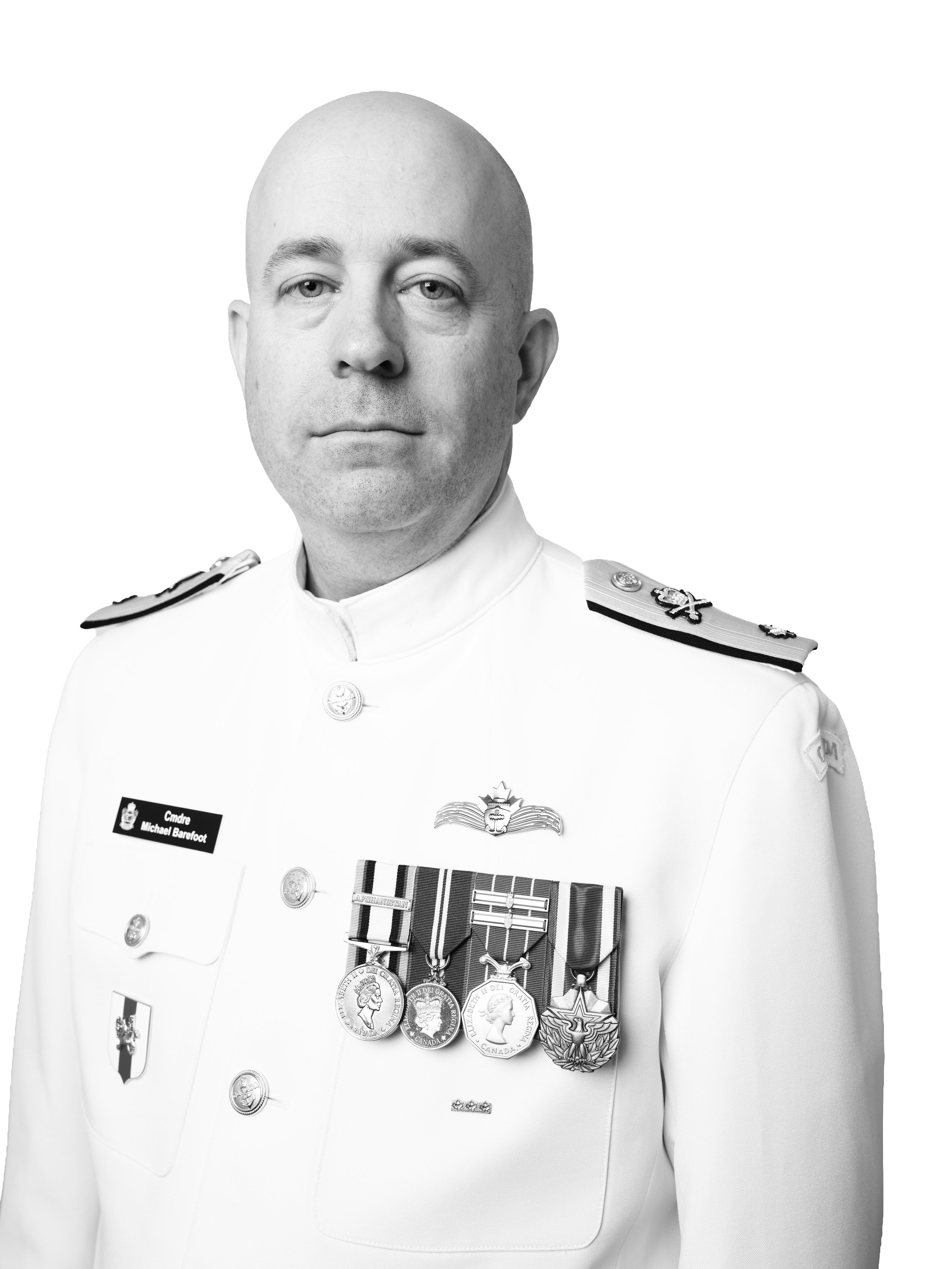 Commodore Michael Barefoot

Active 1994 - Present 

Royal Canadian Navy 

Canada (Ottawa, Kingston, Toronto); Afghanistan (Kabul, Kandahar); and USA (Washington, D.C.)