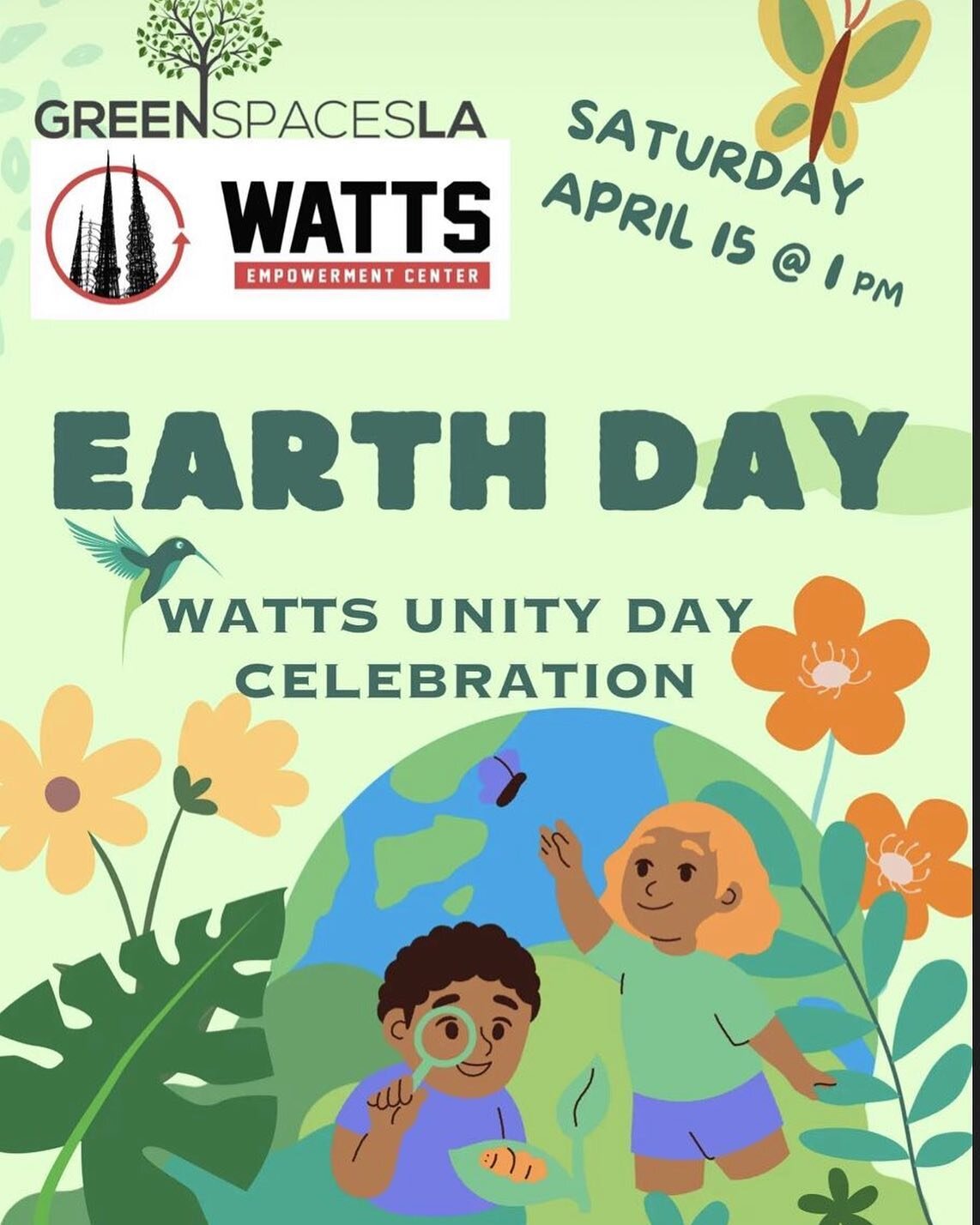 Join us tomorrow at 1p - get your hands dirty 🌱🌵 dig in as we plant the #WattsEmpowermentCenter Unity Entrance Garden 💚💚💚 #greenspacesla #earthday #unitygarden #nativeplants #droughttolerantlandscape