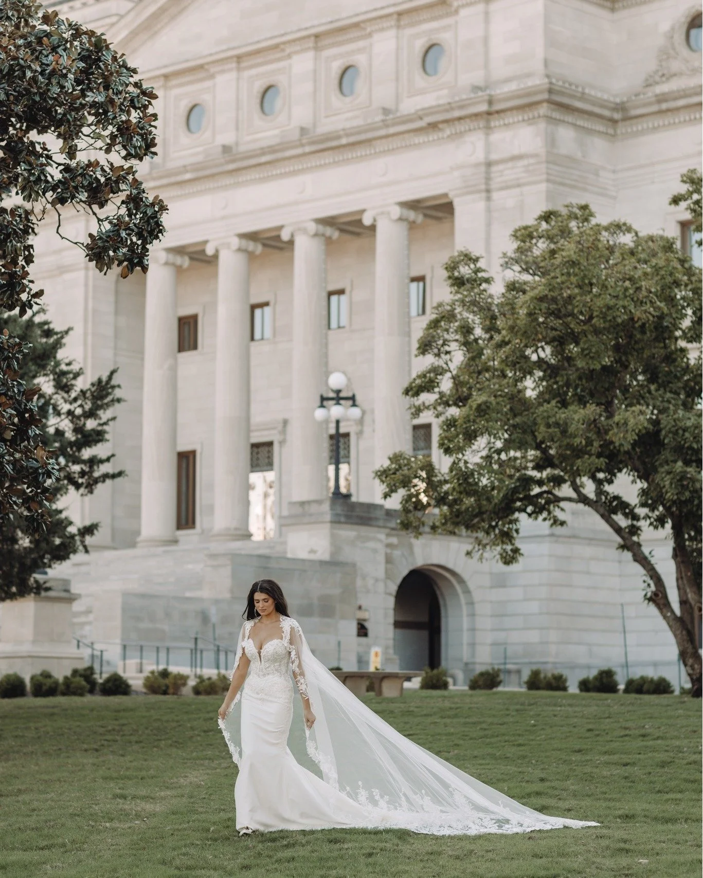 Bridal magic at the Arkansas Capitol 🤍✨
Jacqueline was an absolute vision during her bridal session &mdash; the kind of bride who steps in front of the camera and takes your breath away.

Her gown was stunning on its own, but the details made it unf