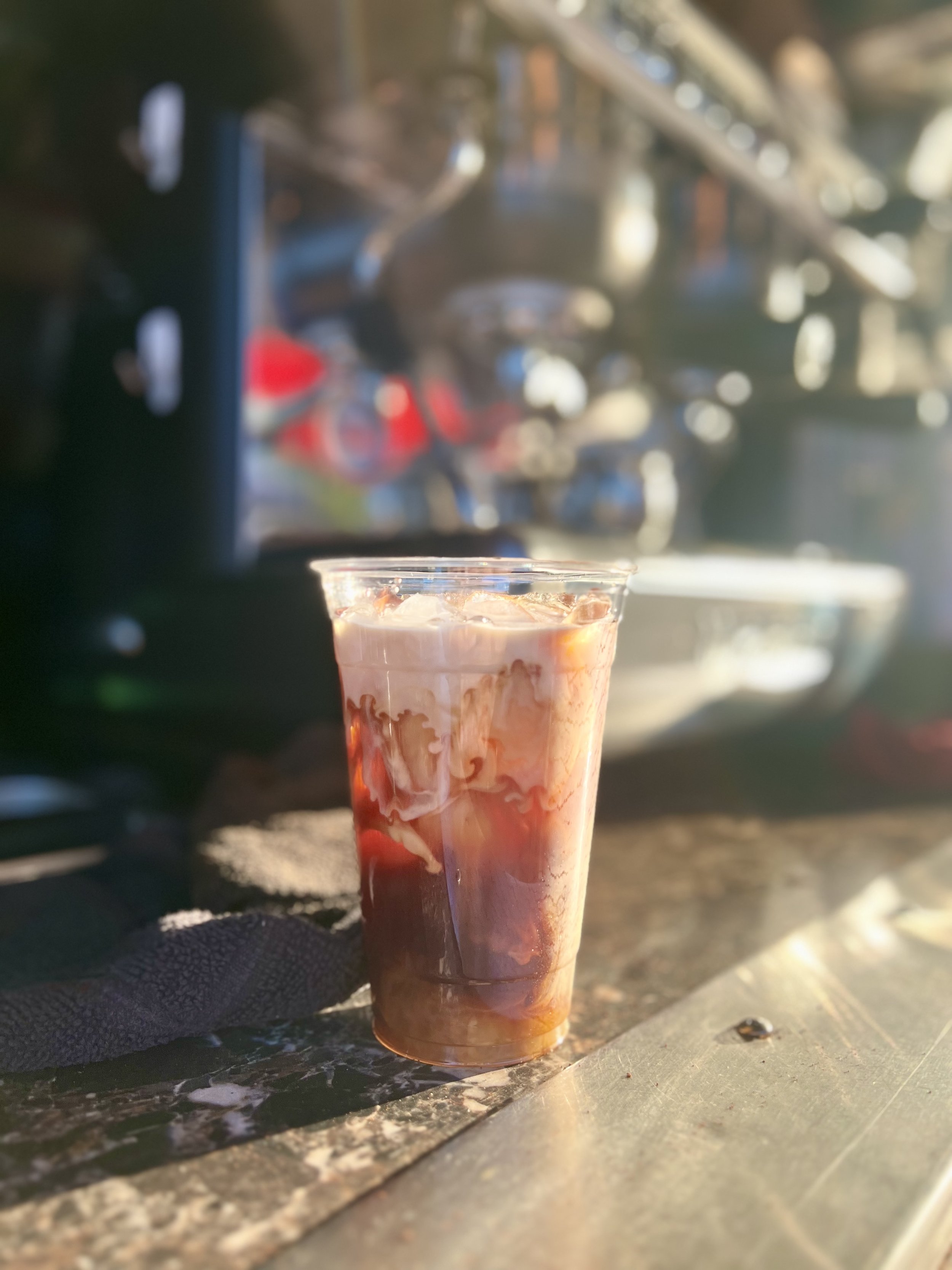 Iced coffee with milk
