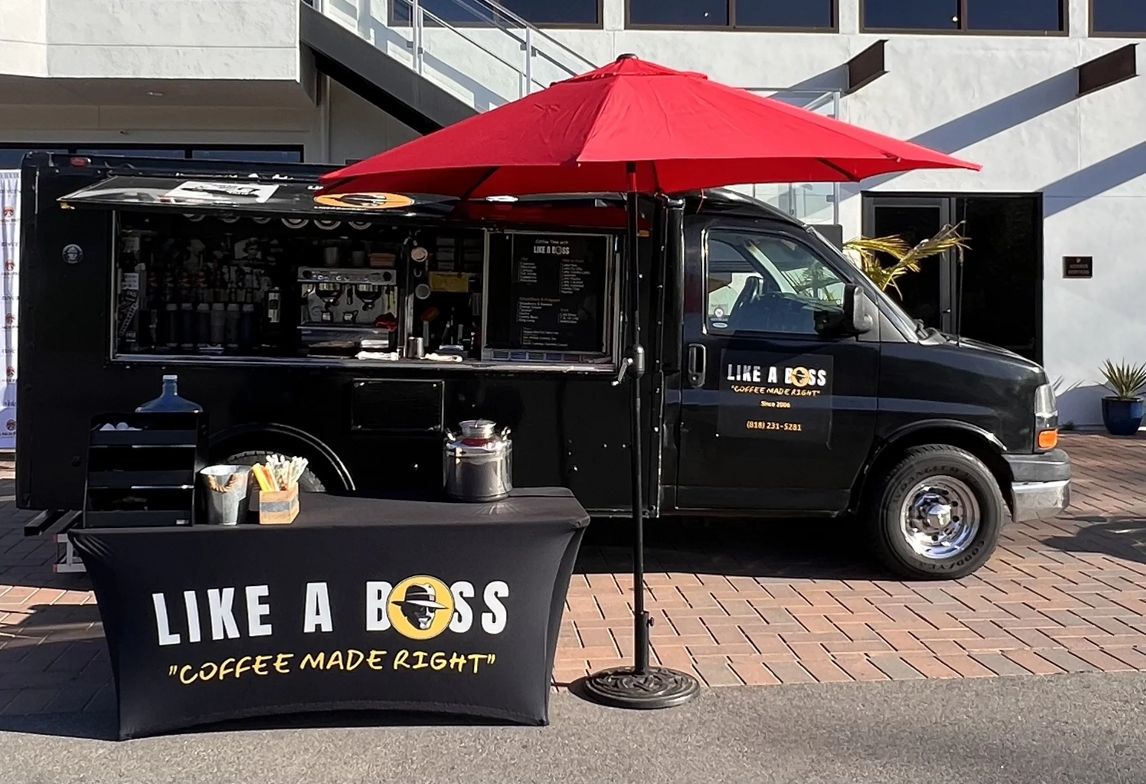 Like A Boss coffee truck set up at event location