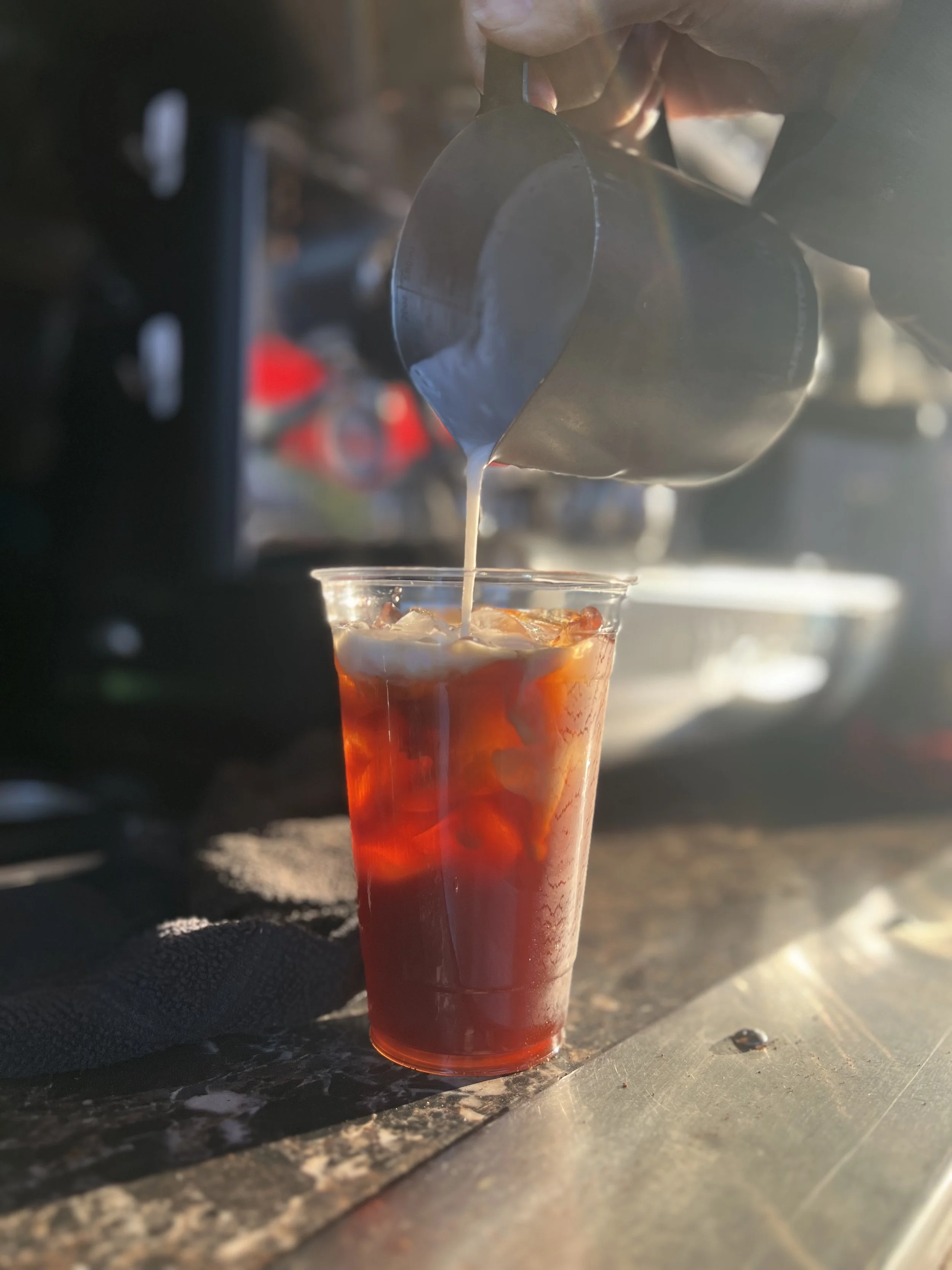 Iced Coffee with Milk pour