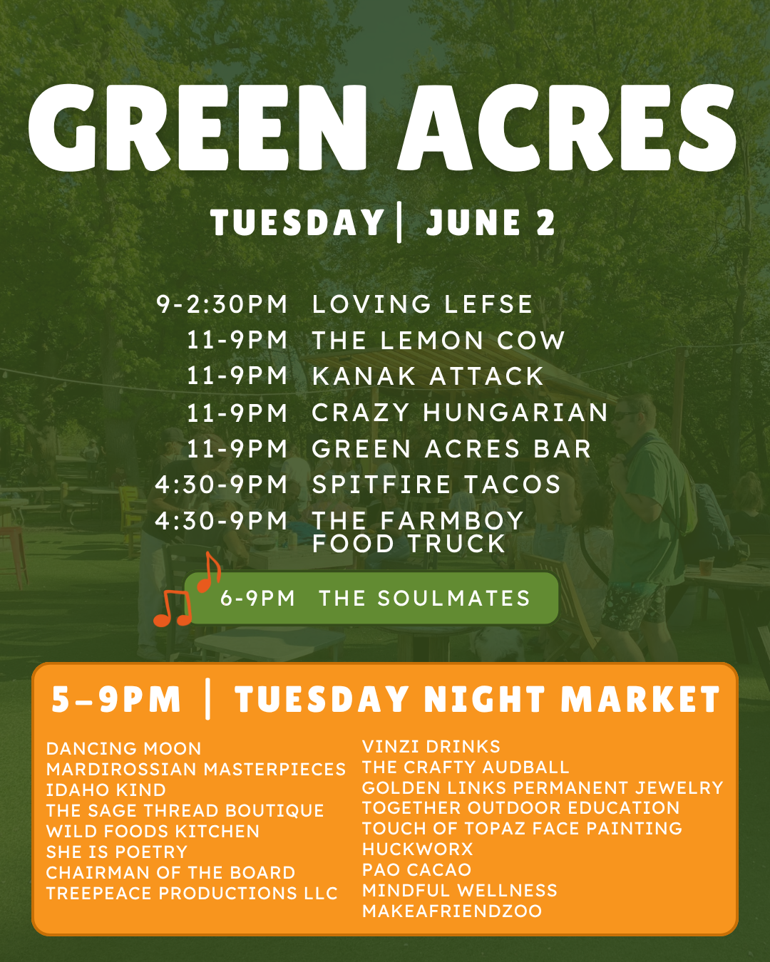 Tuesday Night Market at Green Acres