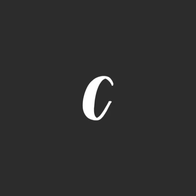 Lowercase Brush Letter c White on Black
