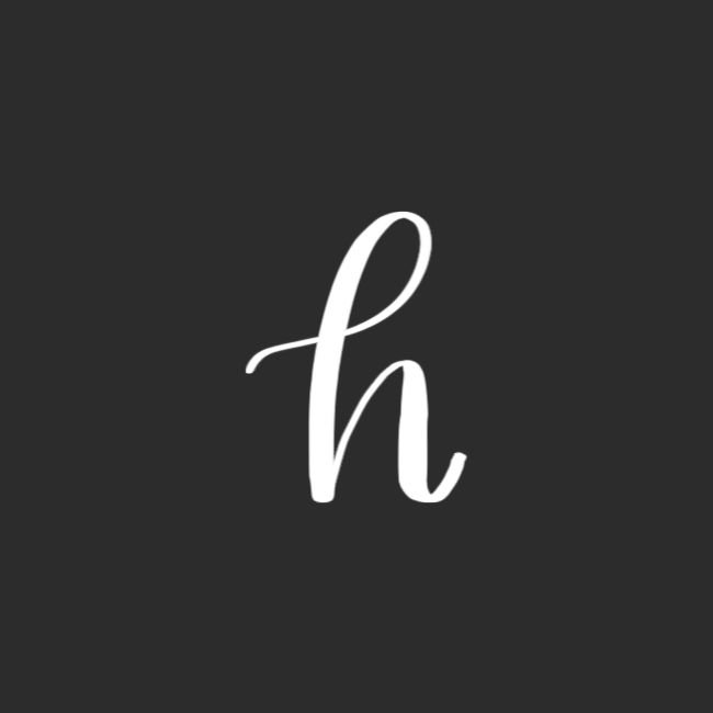 Lowercase Brush Letter h White on Black