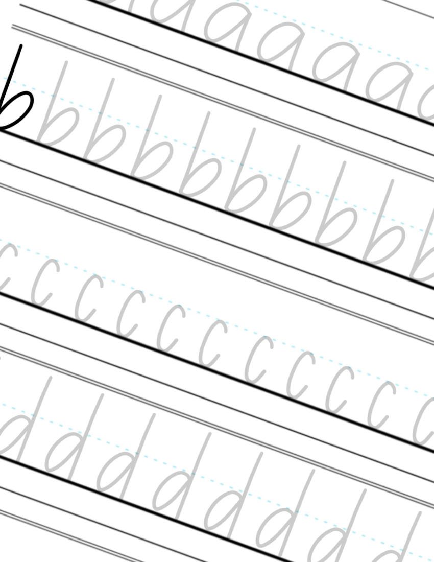 A-B-C-D Cute Clean Handwriting Lettering Practice