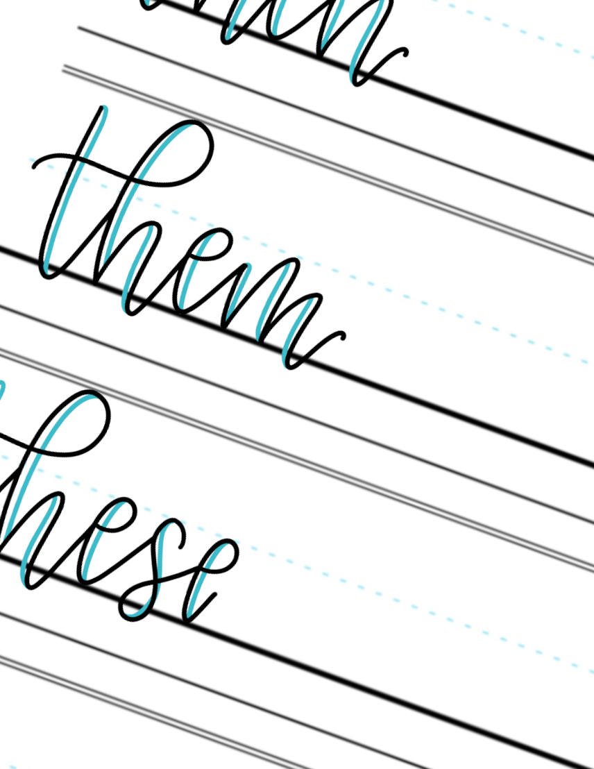 Faux-Calligraphy-Practice-Words-Them