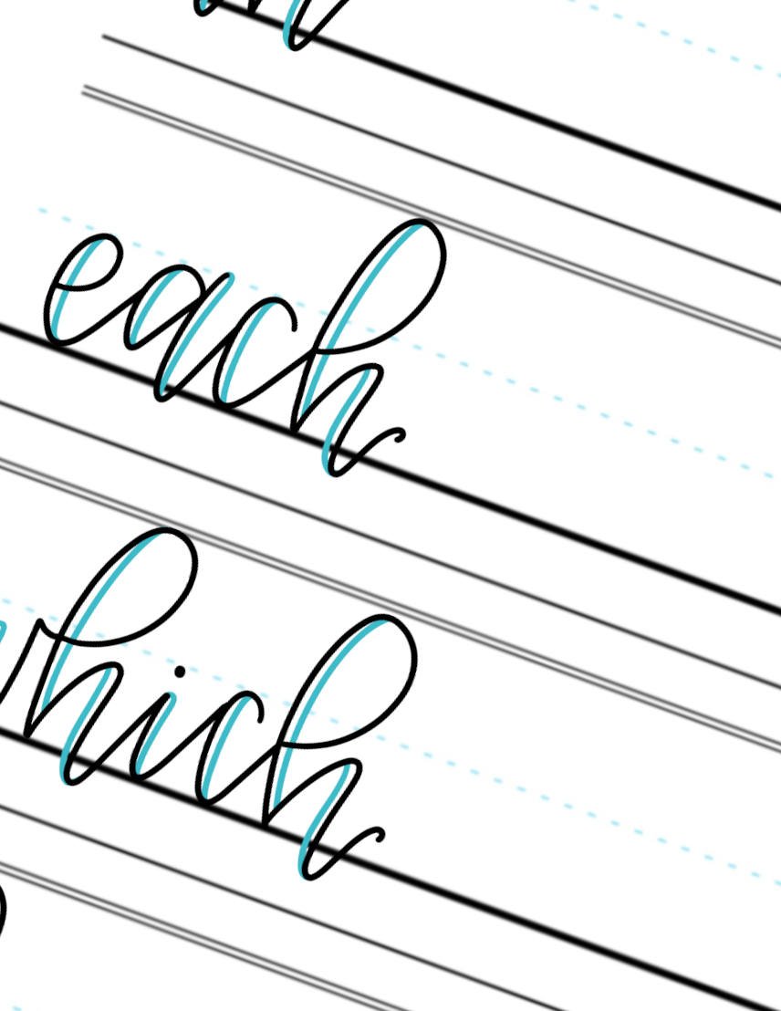 Faux-Calligraphy-Practice-Words-Each