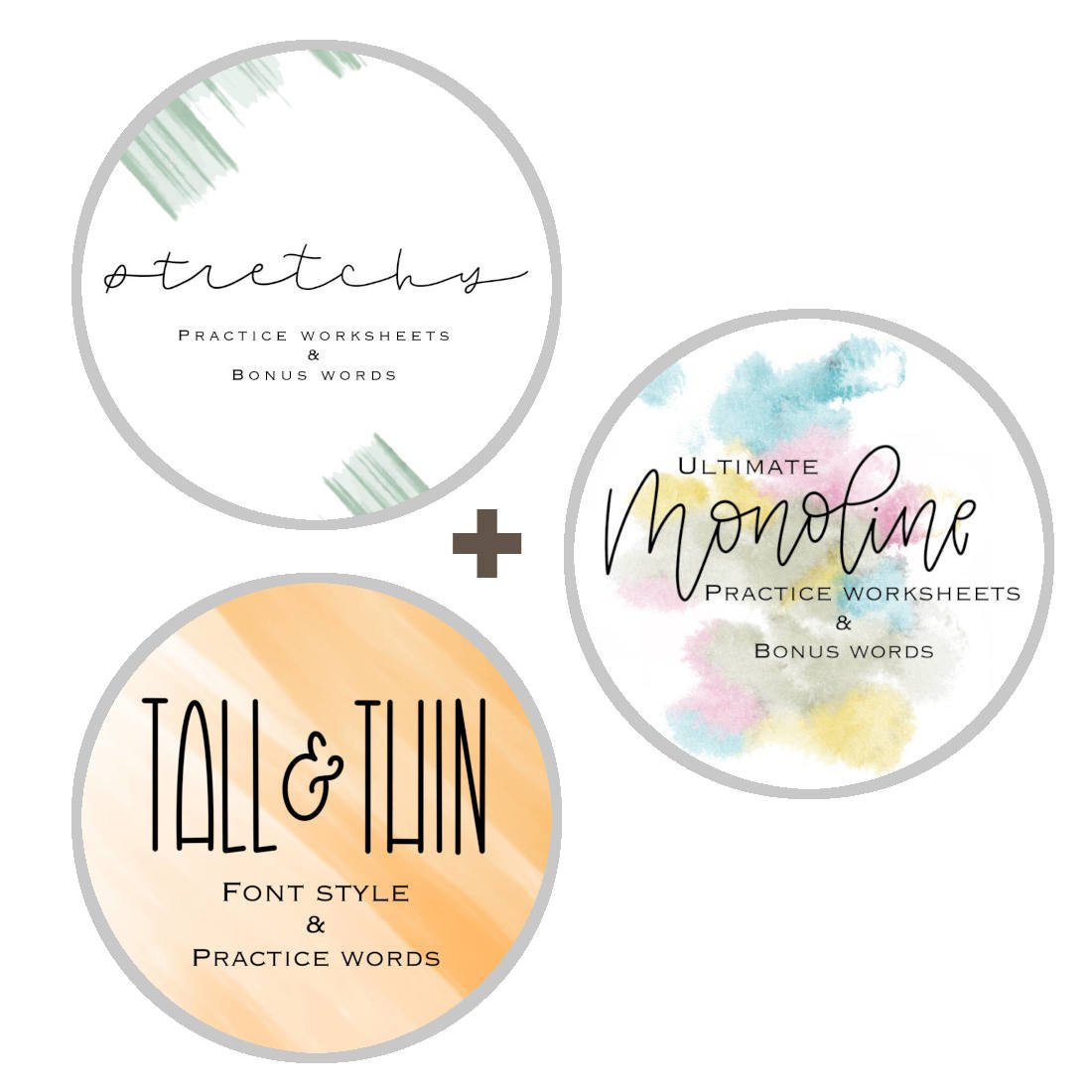 Monoline Stretchy Tall Thin Calligraphy 3-Pack