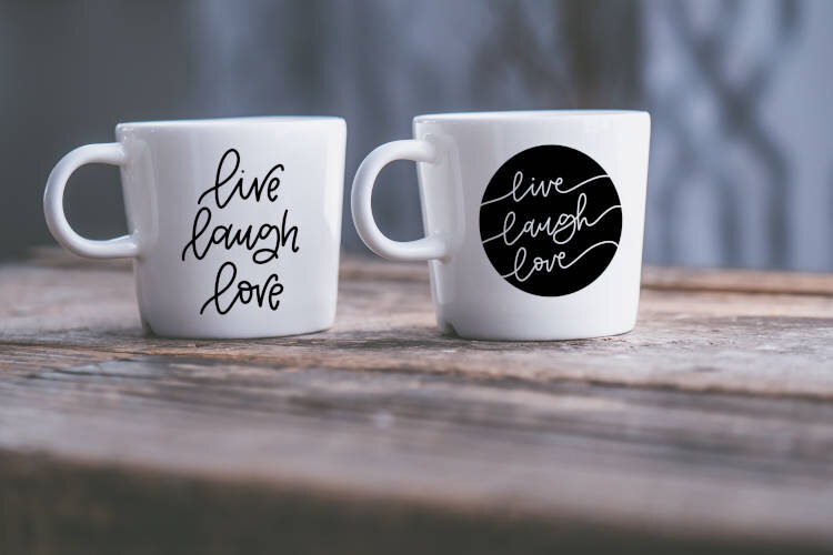 SVG Live Laugh Love Coffee Cup Set