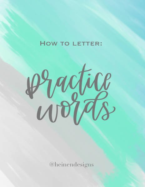 Hand-Lettering Practice Words Worksheet