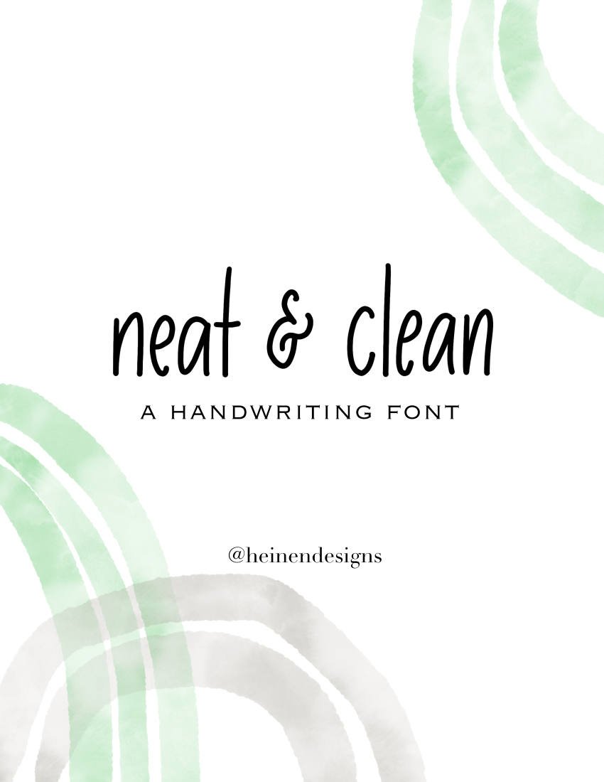 Neat & Clean Lettering Practice Sheets Heinen Designs