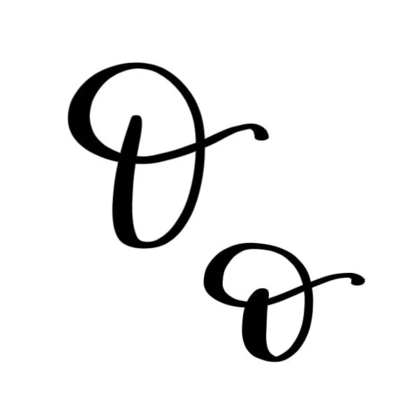 Calligraphy Letter O Upper Lowercase