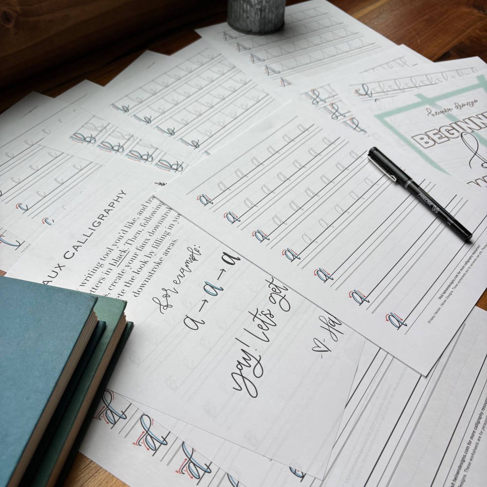 Faux Hand-Lettering Worksheets