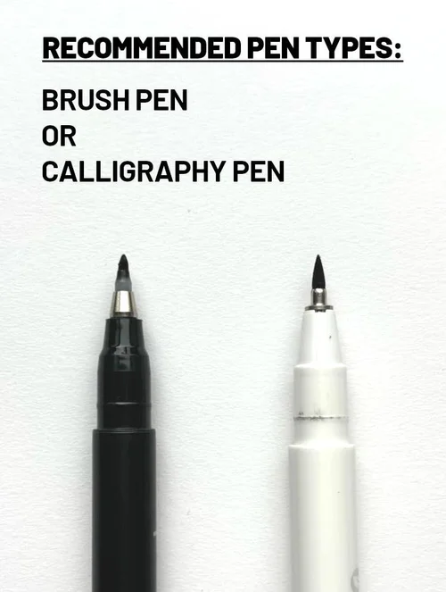 Lettering Pen Types Beginner's Calligraphy Workbook - eBook PDF Download