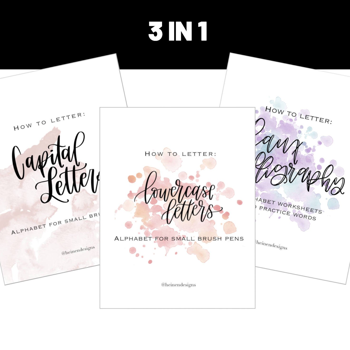 Capital Lowercase Faux Calligraphy Bundle