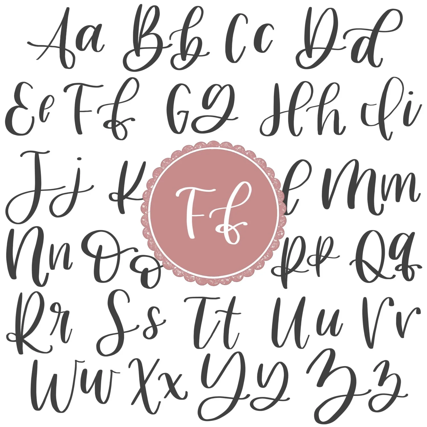 Calligraphy F: Uppercase, Lowercase, Strokes & Practice