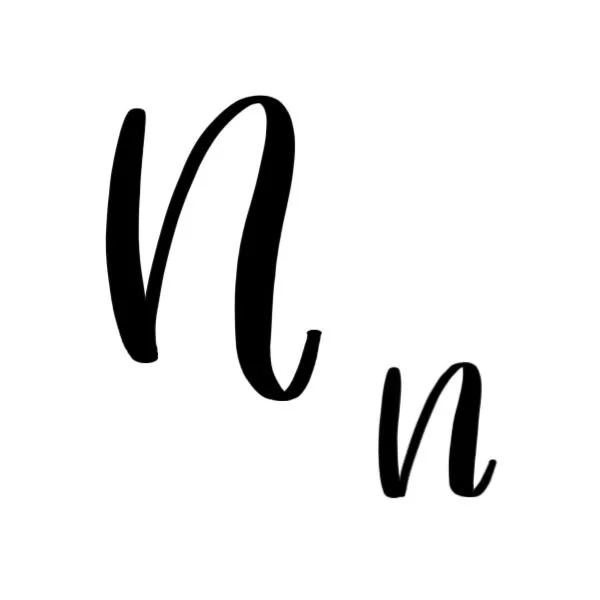 Calligraphy Letter N Upper Lowercase