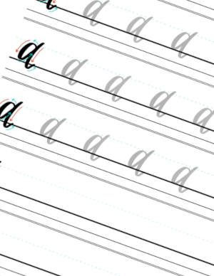 Calligraphy Book Lowercase Letter a Page