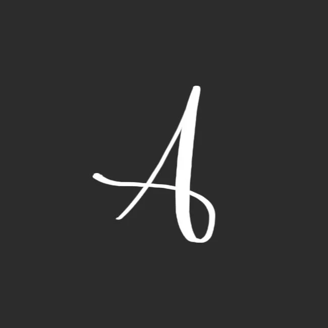 Uppercase Brush Letter A White on Black