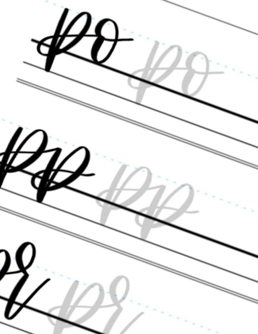 Lowercase Calligraphy Printable Letter Pairs PO PP