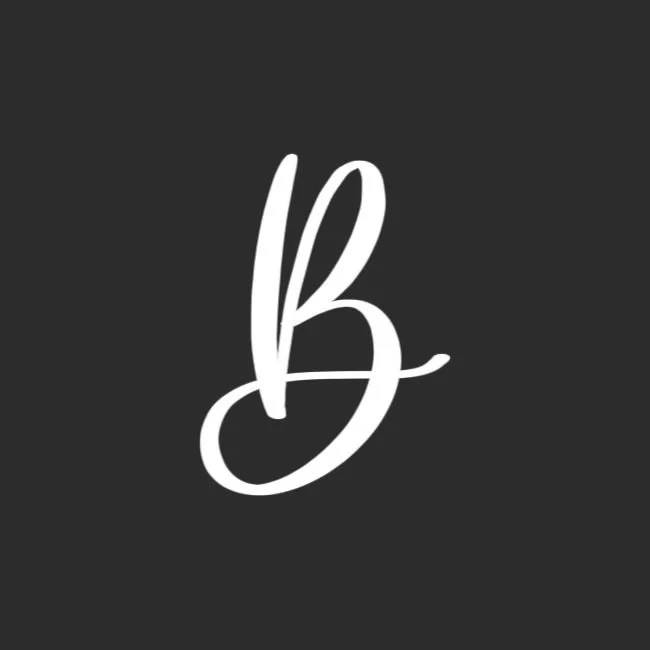Uppercase Brush Letter B White on Black
