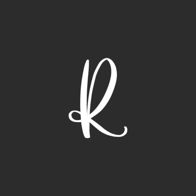 Uppercase Brush Letter R White on Black