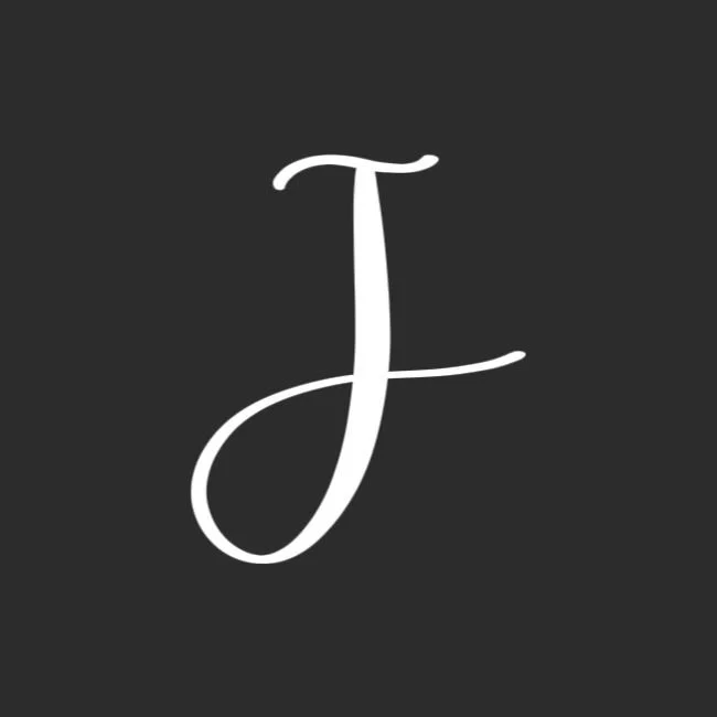 Uppercase Brush Letter J White on Black