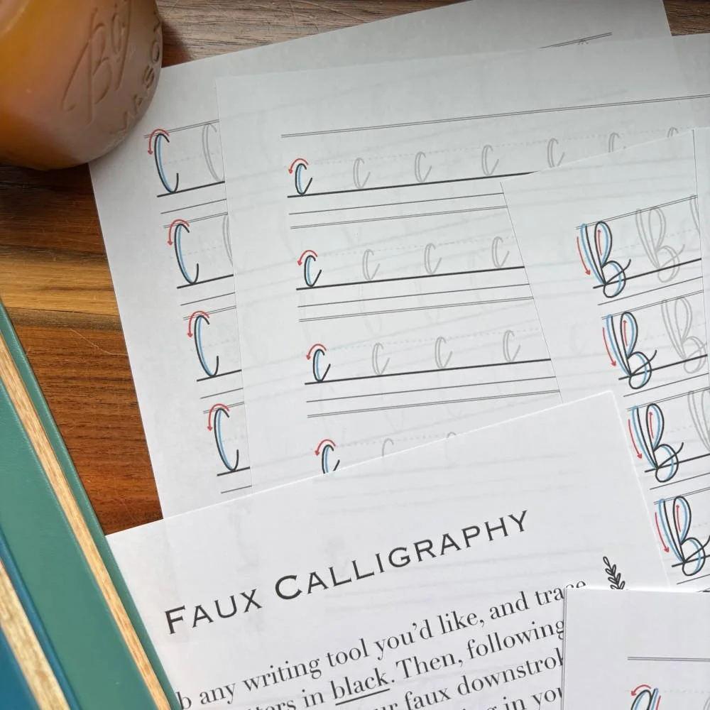 Faux Calligraphy Practice Sheets