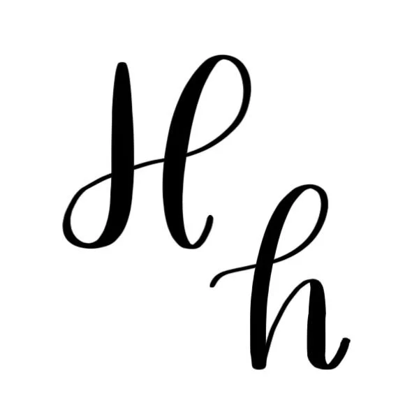 Calligraphy Letter H Upper Lowercase