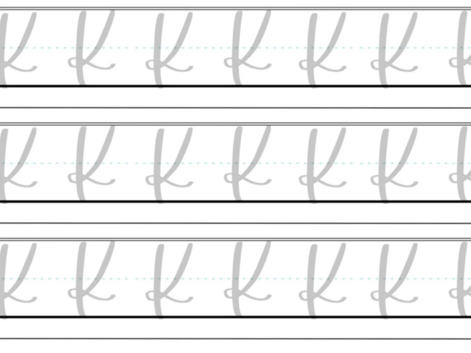 K in Calligraphy Drills