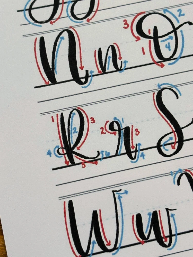 3 R Writing Calligraphy R: Uppercase, Lowercase, Strokes & Practice