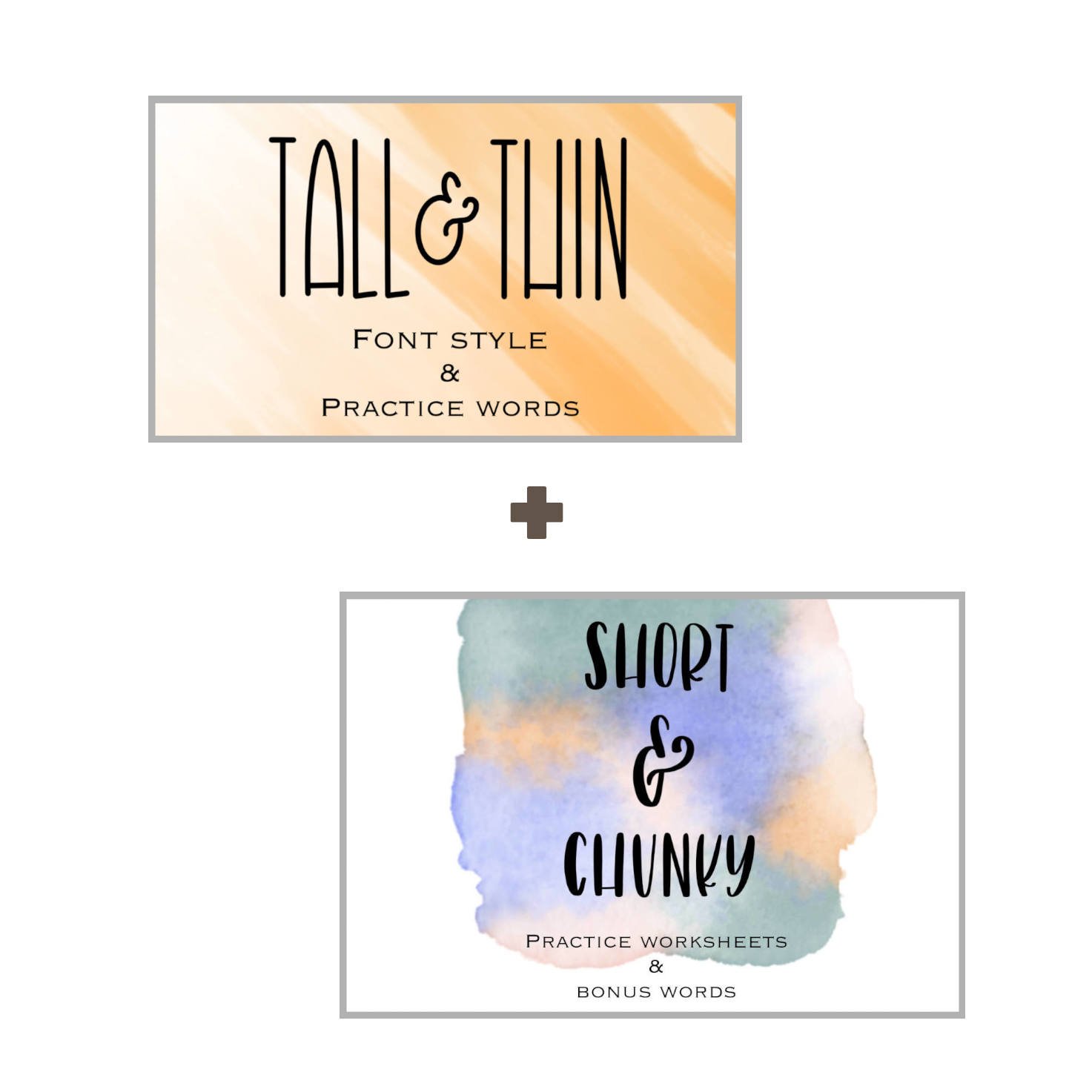 Tall Thin Short Chunky Worksheet Bundle Lettering