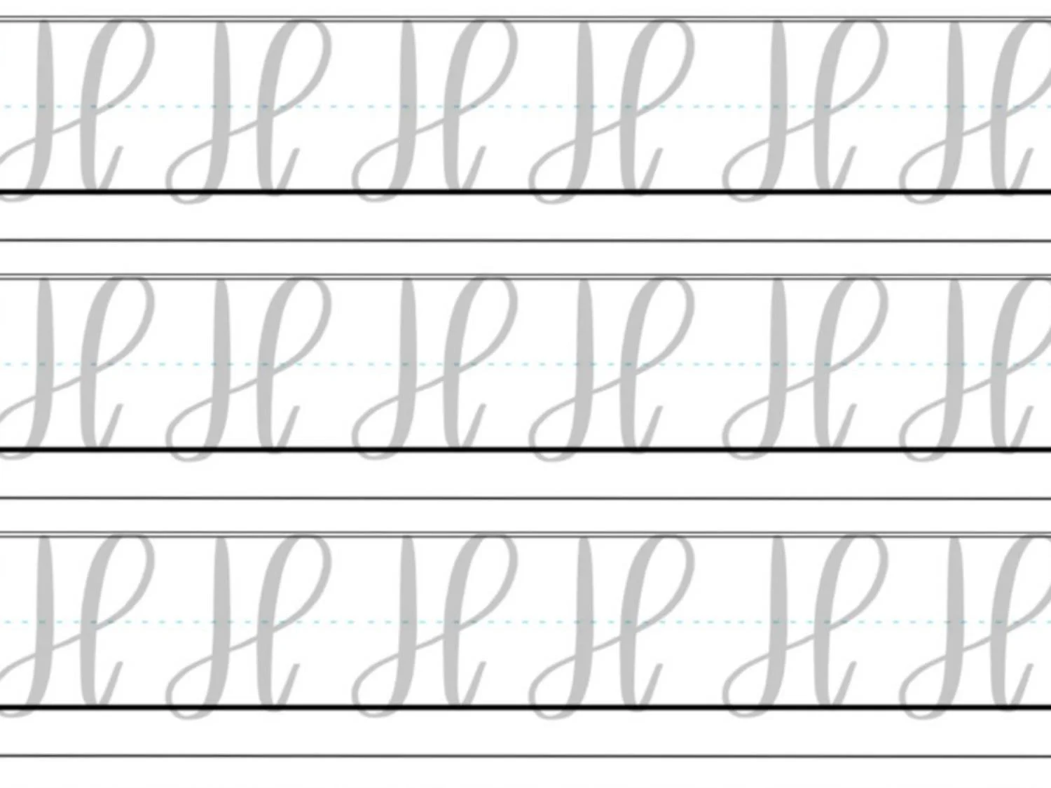 H in Calligraphy Drills
