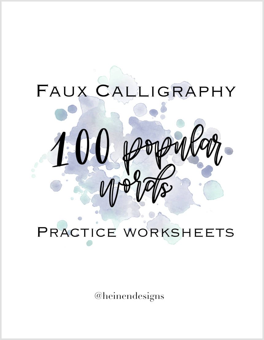 Faux Calligraphy Practice Words Download