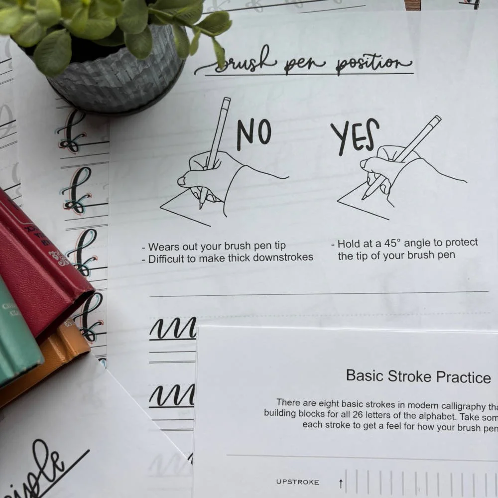 Brush Hand-Lettering Worksheets