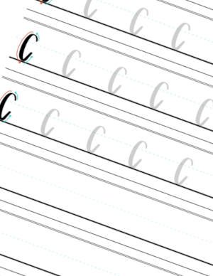 Calligraphy Book Lowercase Letter c Page