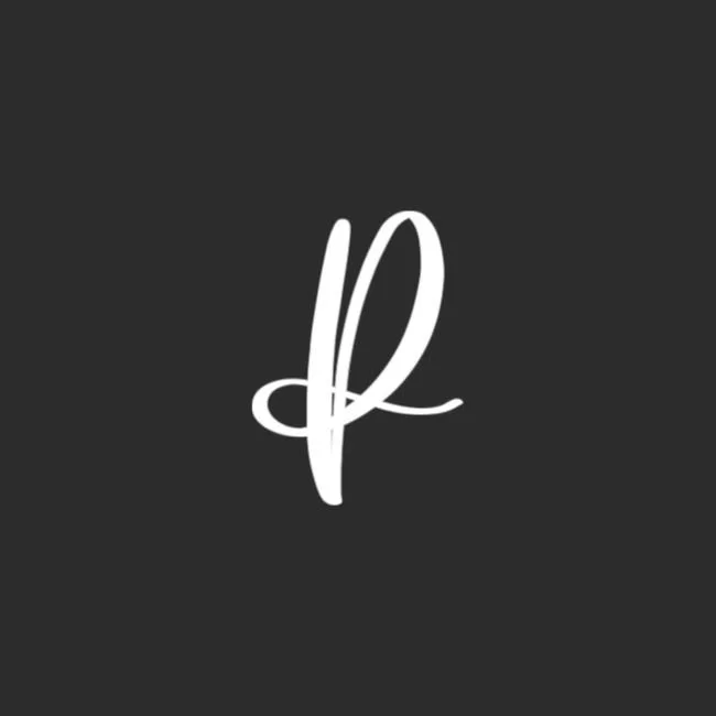 Uppercase Brush Letter P White on Black