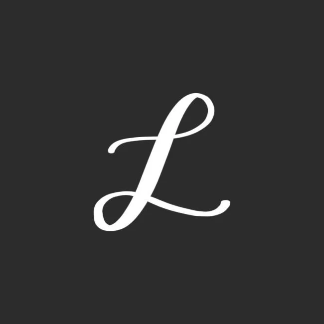 Uppercase Brush Letter L White on Black