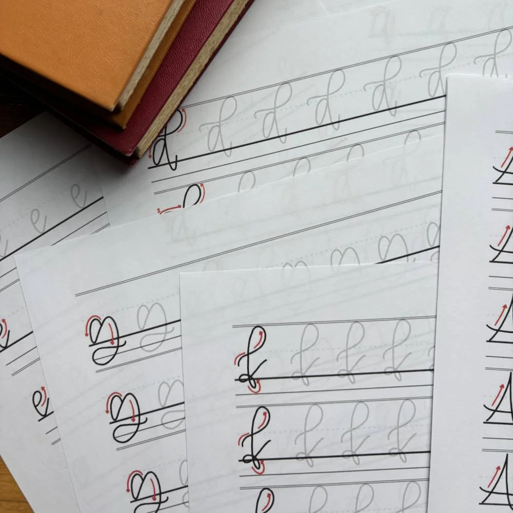 Monoline Hand-Lettering Practice Sheets