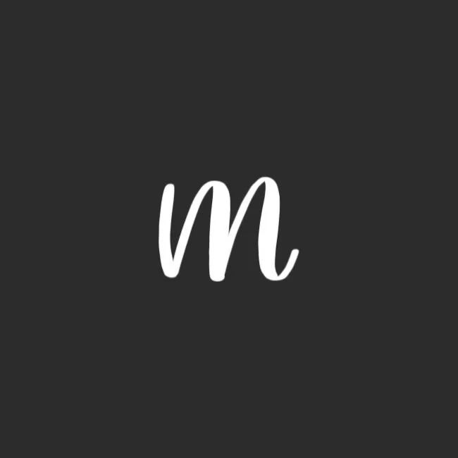 Lowercase Brush Letter m White on Black